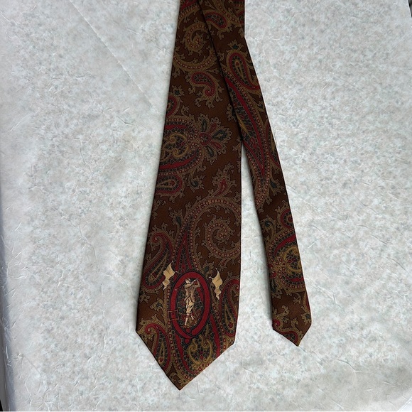 Briar Men’s Silk Tie Vintage Golfer Swing Paisley Print Made In Italy - Picture 13 of 13